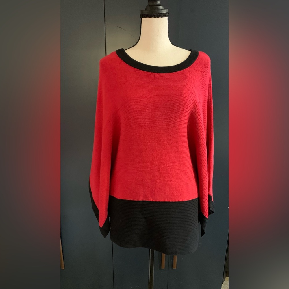 Alfani red and black sweater.